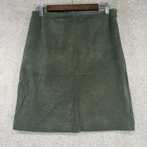 St Johns Bay Olive Green Corduroy Skirt 10 A-Line Knee Length Boho Western VTG